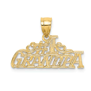14K Yellow Gold Number 1 GRANDPA Charm