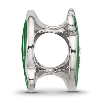 Sterling Silver Enamel Frog with Crystal Bead