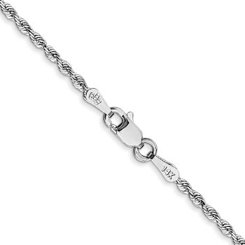 Rhodium Over 14k White Gold 1.85mm Solid Diamond-Cut Quadruple Rope 24
Inch Chain