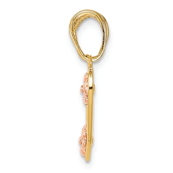 10K Yellow Gold and 10K Rose Gold Textured Mommy and Me Break-A-Part 2
Pieces Heart Charm