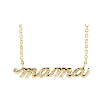 14K Yellow Gold Petite Mama Script 18-inch Necklace