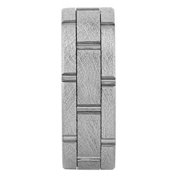 Robert Alton Men's Brick Pattern 8mm Band Ring In Tungsten