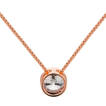 White Cubic Zirconia 14k Rose Gold Pendant With Chain 1.50ctw