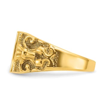 14K Yellow Gold 13x9mm Men's Signet Ring