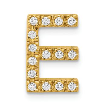 10k Yellow Gold 0.15 cttw Diamond Letter E Initial Charm