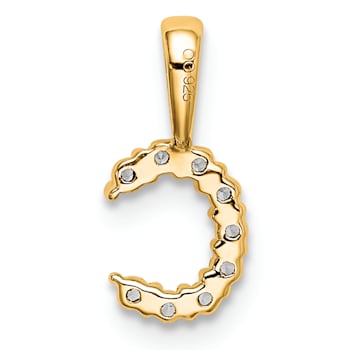 14K Yellow Gold Lab Grown Diamond Letter C Initial Pendant