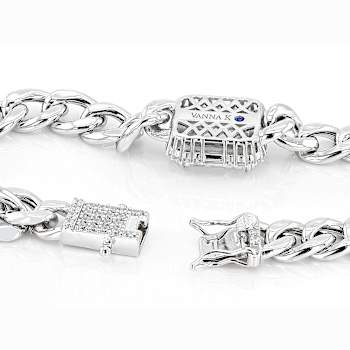 CZ Curb Link Bracelet In Platinum-Enhanced Sterling Silver 10.71ctw