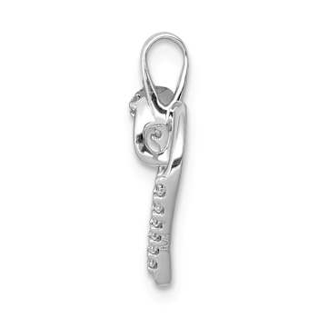 Rhodium Over 14k White Gold Diamond Heart Pendant