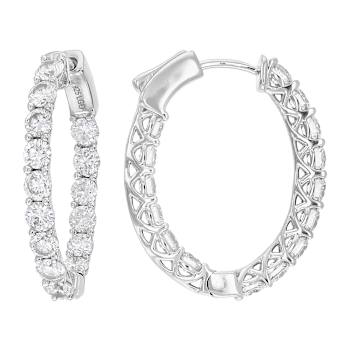Classic Lab-Grown Diamond Inside-Out Hoop Earrings 3ctw In Sterling Silver