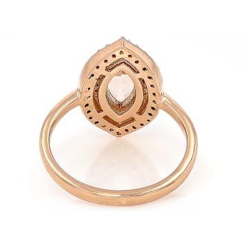 Morganite Marquise And White Zircon Ring In 18K Rose Gold Over Sterling
Silver 1.25ctw
