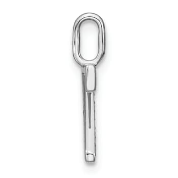 14K White Gold Diamond Lower Case Letter Z Initial Pendant