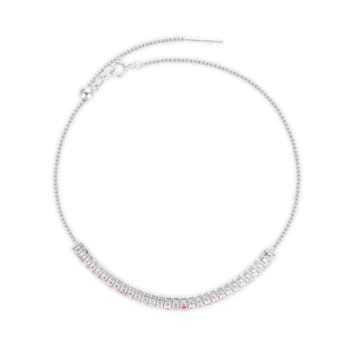Ruby and White Topaz Sterling Silver 3-Row Bolo Bracelet