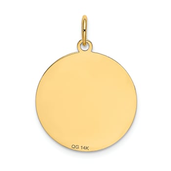 14k Yellow Gold Satin Chihuahua Disc Charm