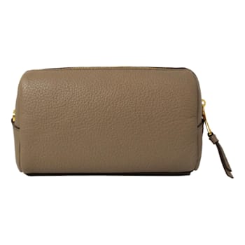 Prada Vitello Daino Argilla Grey Leather Cosmetic Pouch