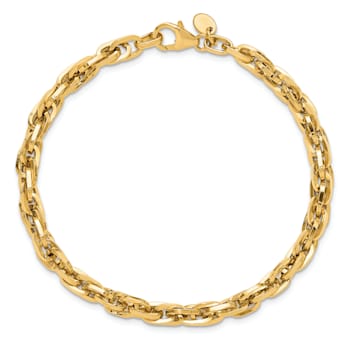 14k Yellow Gold 5mm Polished Fancy Link Bracelet