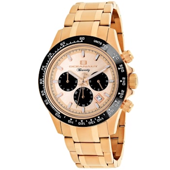 Oceanaut Men's Biarritz Rose Dial, Black Bezel, Rose Stainless Steel Watch