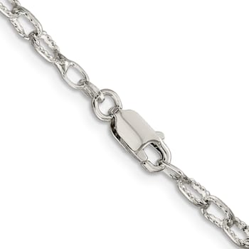 Sterling Silver 3.75mm Fancy Patterned Rolo Chain Necklace