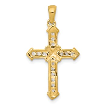 14K Yellow Gold Passion Diamond Cross Pendant