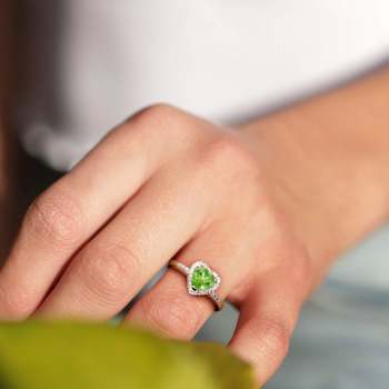 Peridot and Diamond 10K Yellow Gold Ring 0.92ctw