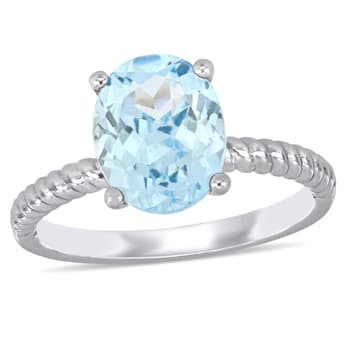 2.10ctw Aquamarine 14k White Gold Ring