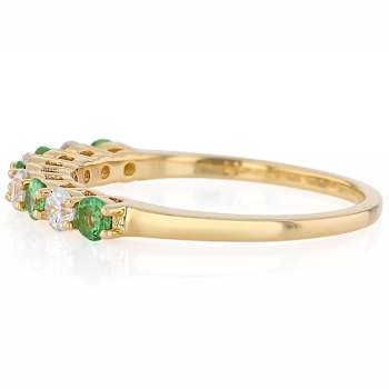 Tsavorite And Lab-Grown Diamond Band Ring In 18K Gold Over Sterling
Silver 0.53ctw