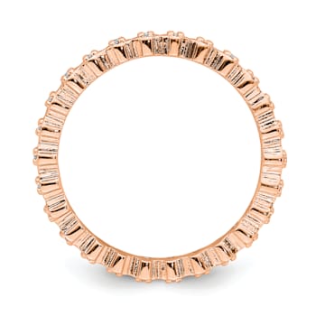 14K Rose Gold Over Sterling Silver Stackable Expressions Diamond
Pink-plated Ring 0.08ctw