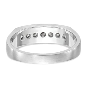 Rhodium Over 14K White Gold Lab Grown Diamond SI1/SI2, G H I, Men's Band