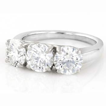 Lab-Grown Diamond Three-Stone Ring In 14K White Gold 3.00ctw