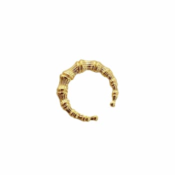 Gold Tone Acrylic Bamboo Cuff Ring