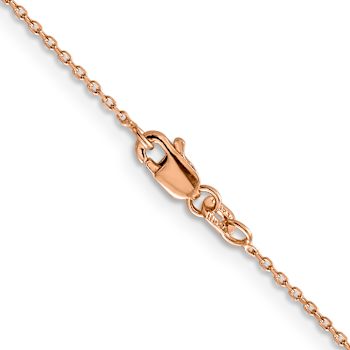 14k Rose Gold 1mm Solid Diamond-Cut Cable 30 Inch Chain