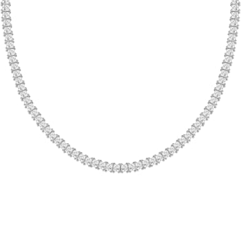 White Cubic Zirconia Platinum Over Sterling Silver Tennis Necklace 21.74ctw