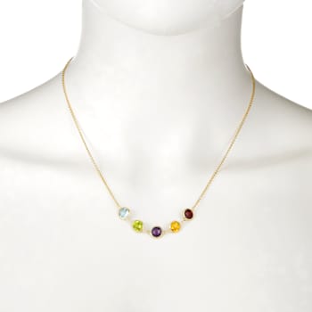 Multi-Gem 14k Yellow Gold 17" Necklace 4.65ctw