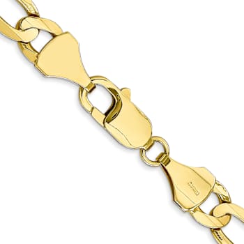 10k Yellow Gold 7.5mm Concave Open Figaro Link Bracelet