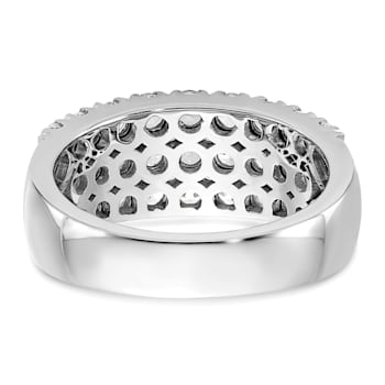 Rhodium Over 14K White Gold Pave Diamond Wedding Band 1.59ctw