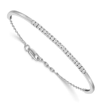14K White Gold Lab Grown Diamond VS/SI GH, Bangle Bracelet