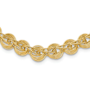 14K Yellow Gold Polished Fancy Link Necklace