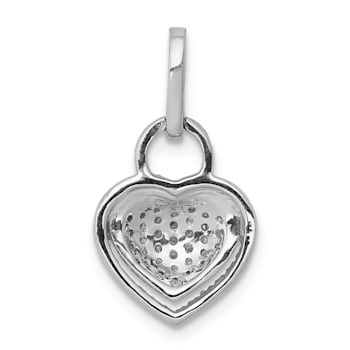 Rhodium Over 14k White Gold Diamond Fancy Heart Pendant