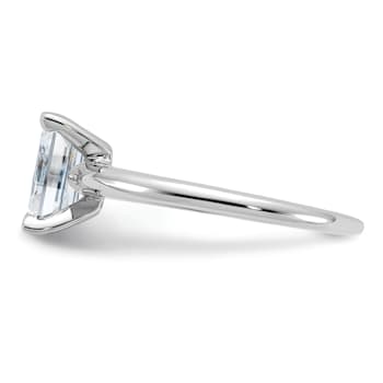 Rhodium Over 14K White Gold 1 3/4 ct. G H I True Light Emerald
Moissanite Solitaire Ring