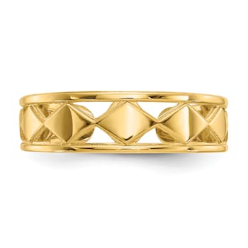14K Yellow Gold Diamond Shapes Toe Ring