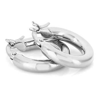 Polished Hoop Earrings In Sterling Silver 0.65 Inch