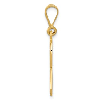 14k Yellow Gold Textured Awareness Pendant