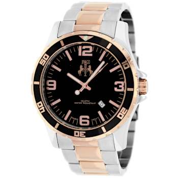 Jivago Men's Ultimate Black Dial, Two-tone Rose Stainless Steel Watch