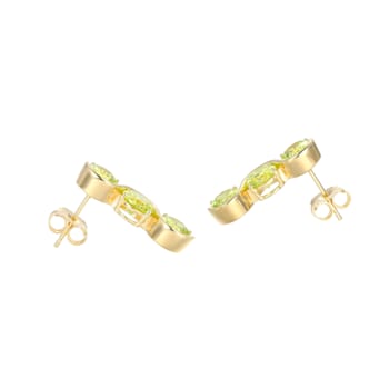 Green Cubic Zirconia 18k Yellow Gold Over Silver November Birthstone
Earrings 7.76ctw