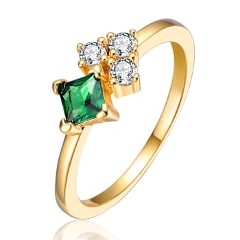 Green Moissanite Toi Et Moi Cluster Ring In 14K Gold Over Sterling
Silver 0.11ct DEW