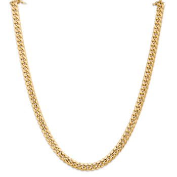 14k Yellow Gold 6.75mm Miami Cuban Link 22 Inch Chain