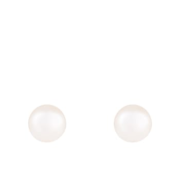 14k Yellow Gold 9-10mm White Freshwater Pearl Stud Earrings