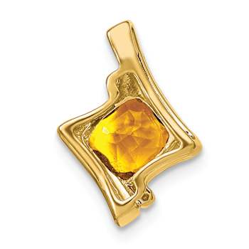 10k Yellow Gold 1.25 cttw Citrine and Accent Diamond Pendant
