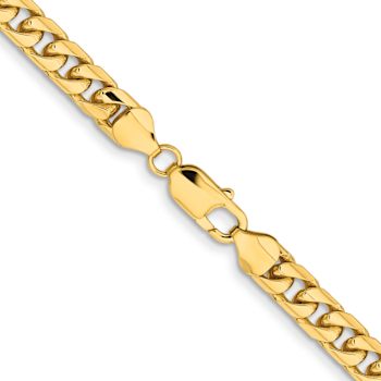 14k Yellow Gold 6.75mm Solid Miami Cuban 24 Inch Chain