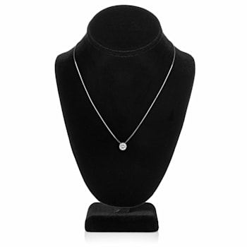 White Cubic Zirconia 14k White Gold Pendant With Chain 1.50ctw