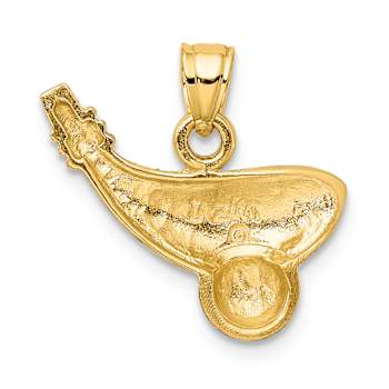 14K Two-tone Gold  Textured Golf Club and Ball Charm